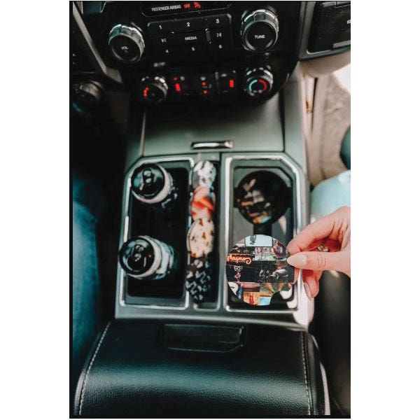 Front Porch Boutique Cowboy Collage Car Coaster, 2 Pack