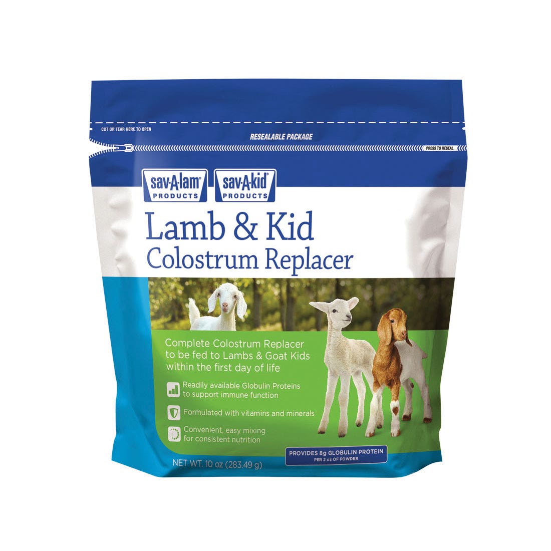 Sav-A-Caf 01-7415-0209 Lamb and Kid Colostrum Replacer, 10 oz, Pouch