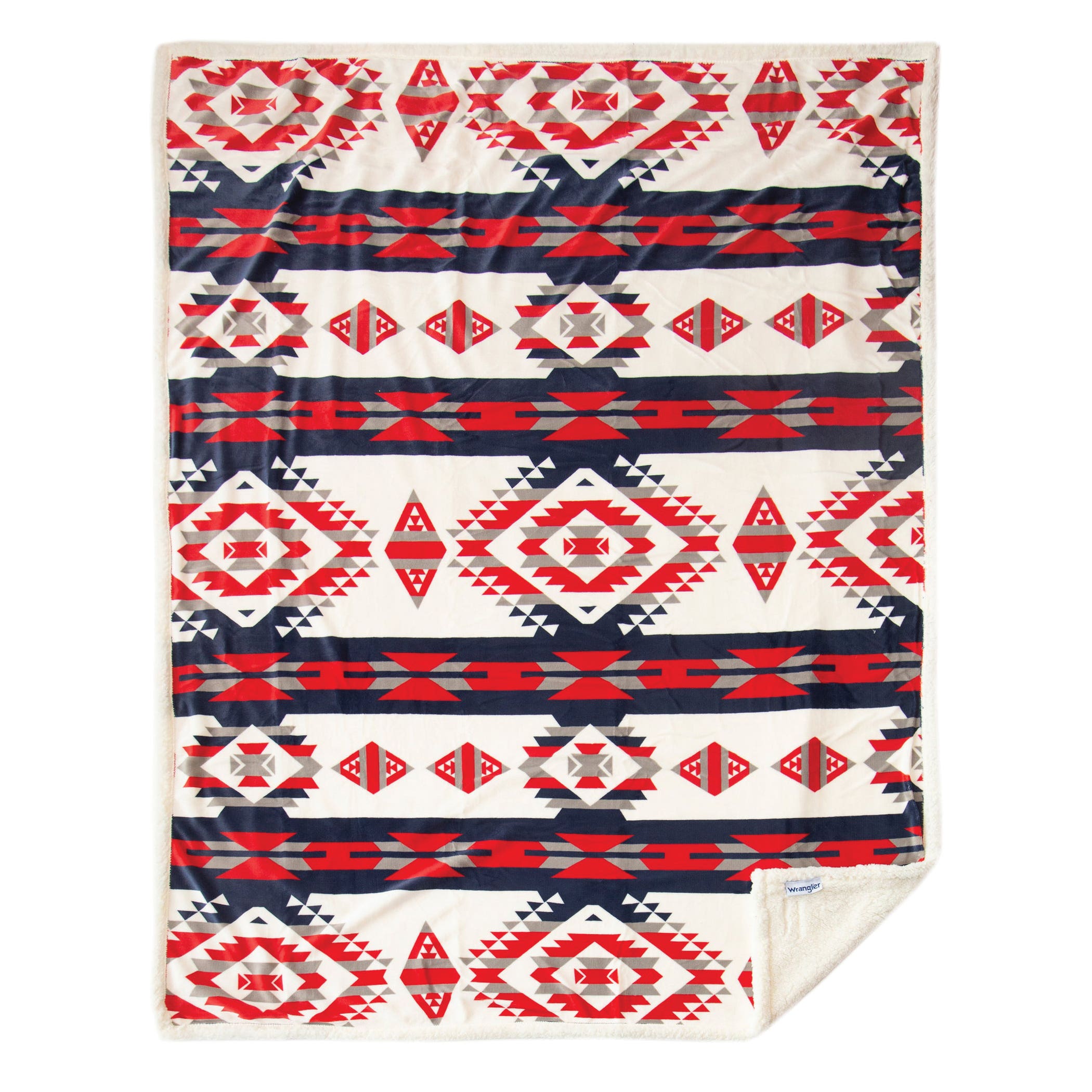 Carstens Red White and Blue Southwest Plush Throw Blanket
