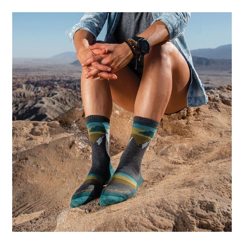 Darn Tough 5005-Taupe-S Sunset Ledge Micro Crew Lightweight Hiking Socks, Women's, S, Lycra Spandex/Merino Wool/Nylon