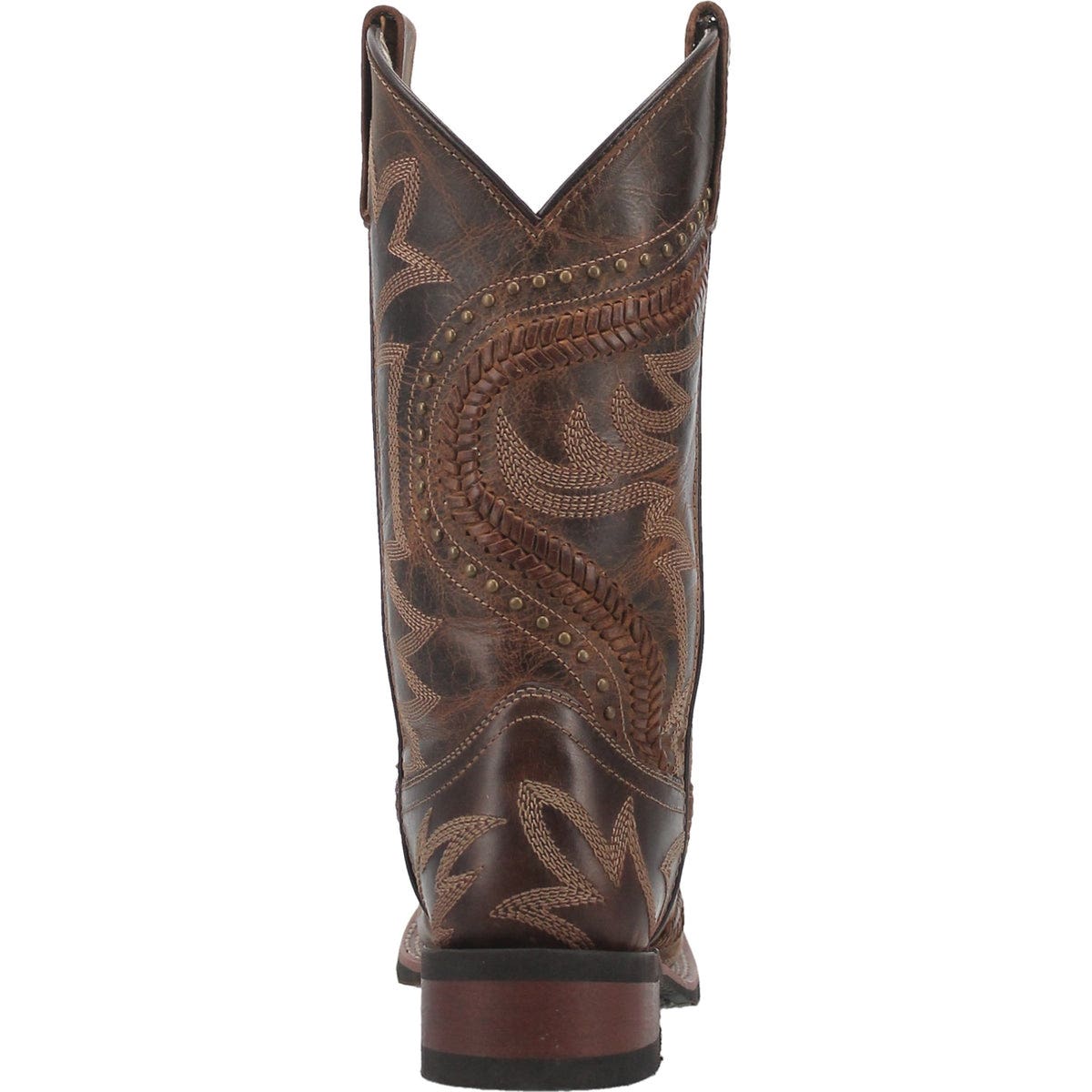 Laredo Charli Series Western Boots, 7, M W, Cheetah Printed, Embroidered, Studded, Tan, Leather