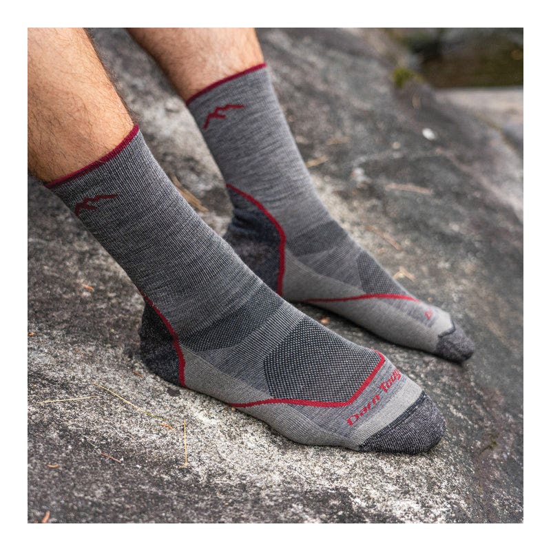 Darn Tough 1972-Taupe-M Micro Crew Lightweight Hiking Socks, Men's, M, Lycra Spandex/Merino Wool/Nylon, Taupe