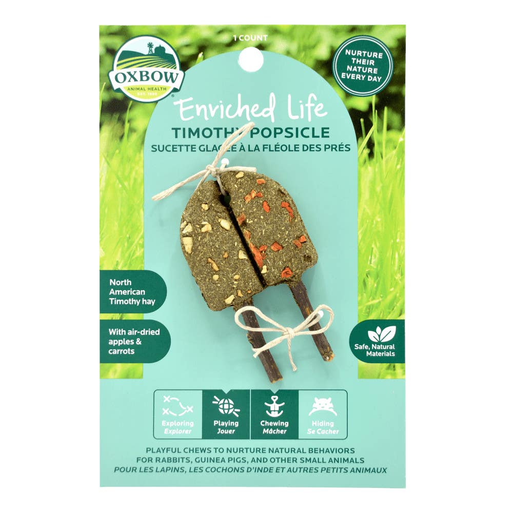 Oxbow Enriched Life Timothy Popsicle Pet Treat, for Chinchillas, Guinea Pigs, Rabbits