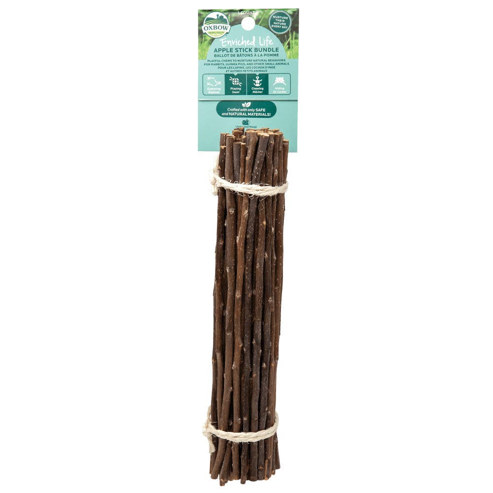 Oxbow Enriched Life Apple Stick Bundle Treat, for Chinchillas, Gerbils and Hamsters, Guinea Pigs