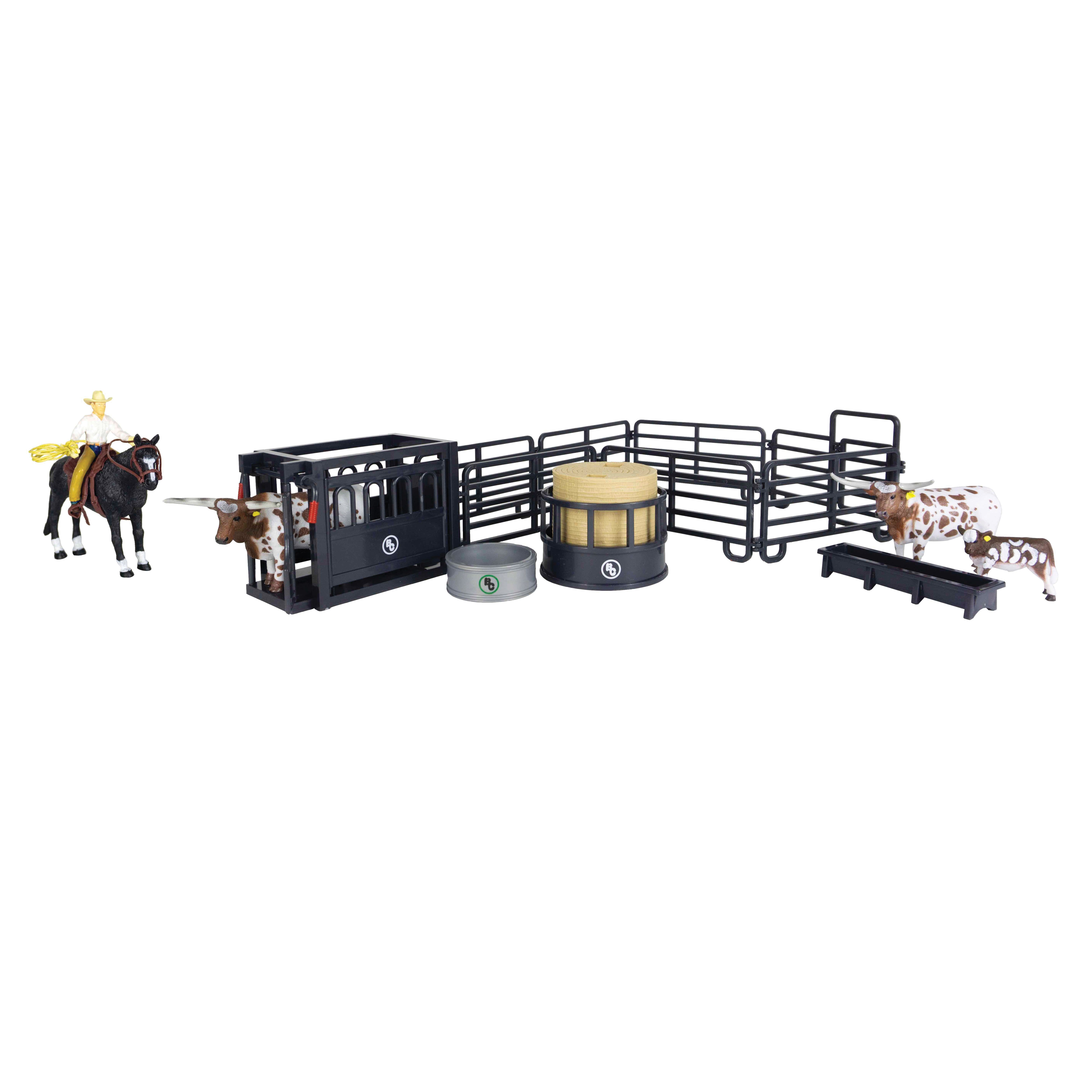 Big Country Toys Ranch Set, Hay Bale Design, Plastic, 16-Piece