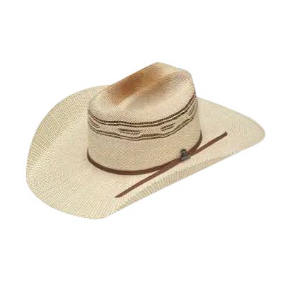 Ariat Double S Series Hat, Two Cord Band, Men's, 7-1/2, Bangora Straw, Ivory/Tan