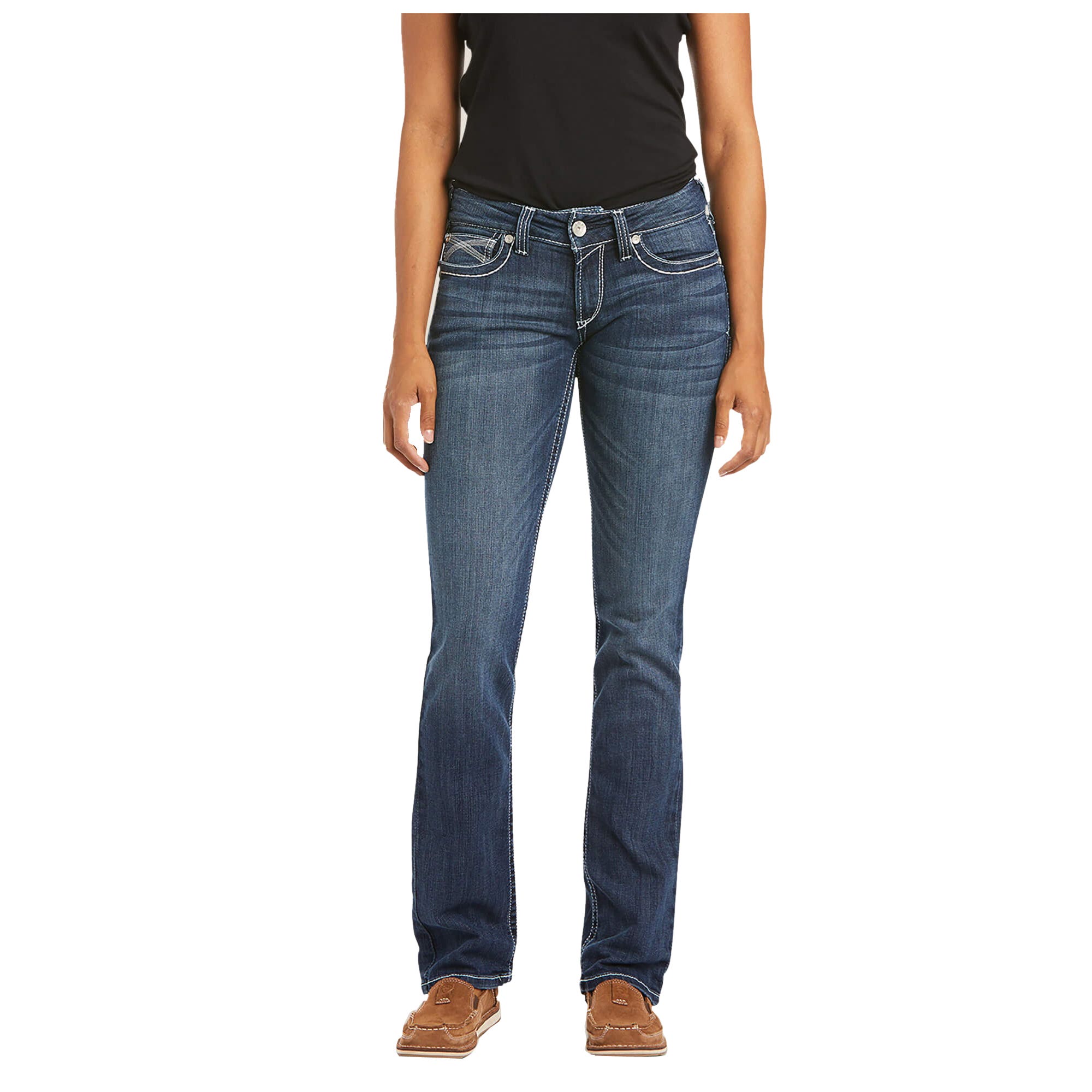 Ariat REAL Series Stackable Jeans, XS, 25 in, Dresden, Slim, Standard, Straight, Long, Stretchable
