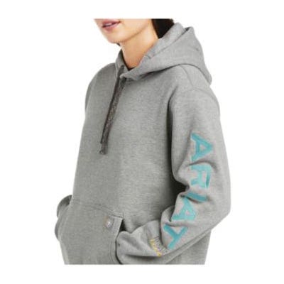 Ariat Rebar Series Hoodie, 2XL, Cotton/Polyester, Heather Gray