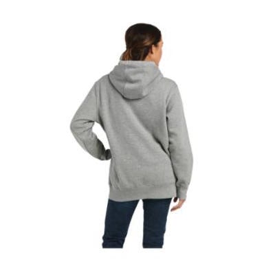 Ariat Rebar Series Hoodie, 2XL, Cotton/Polyester, Heather Gray