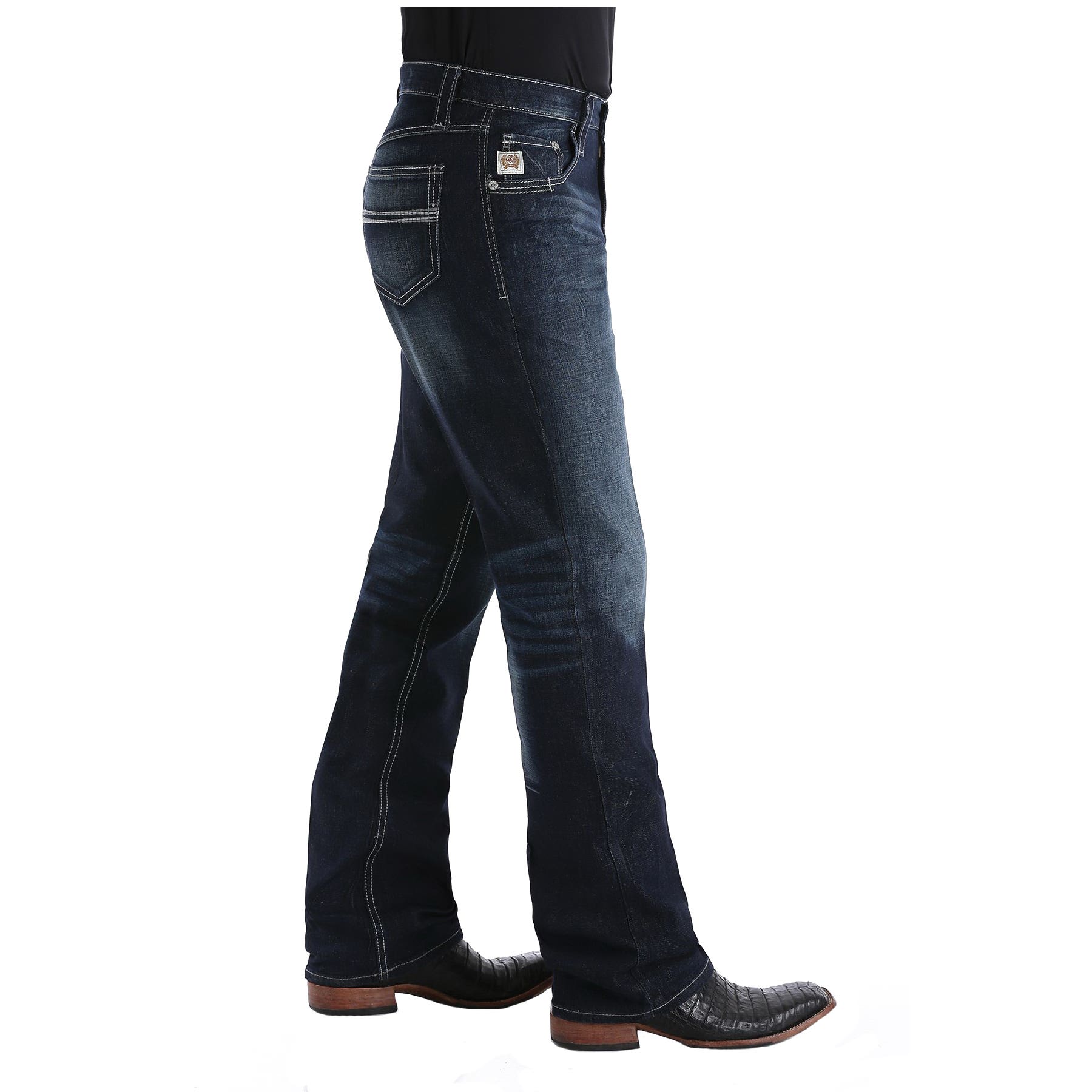 Cinch CARTER 2.4 Series Jeans, 38 in, 34 in L, Dark Wash, Relaxed, Stretchable