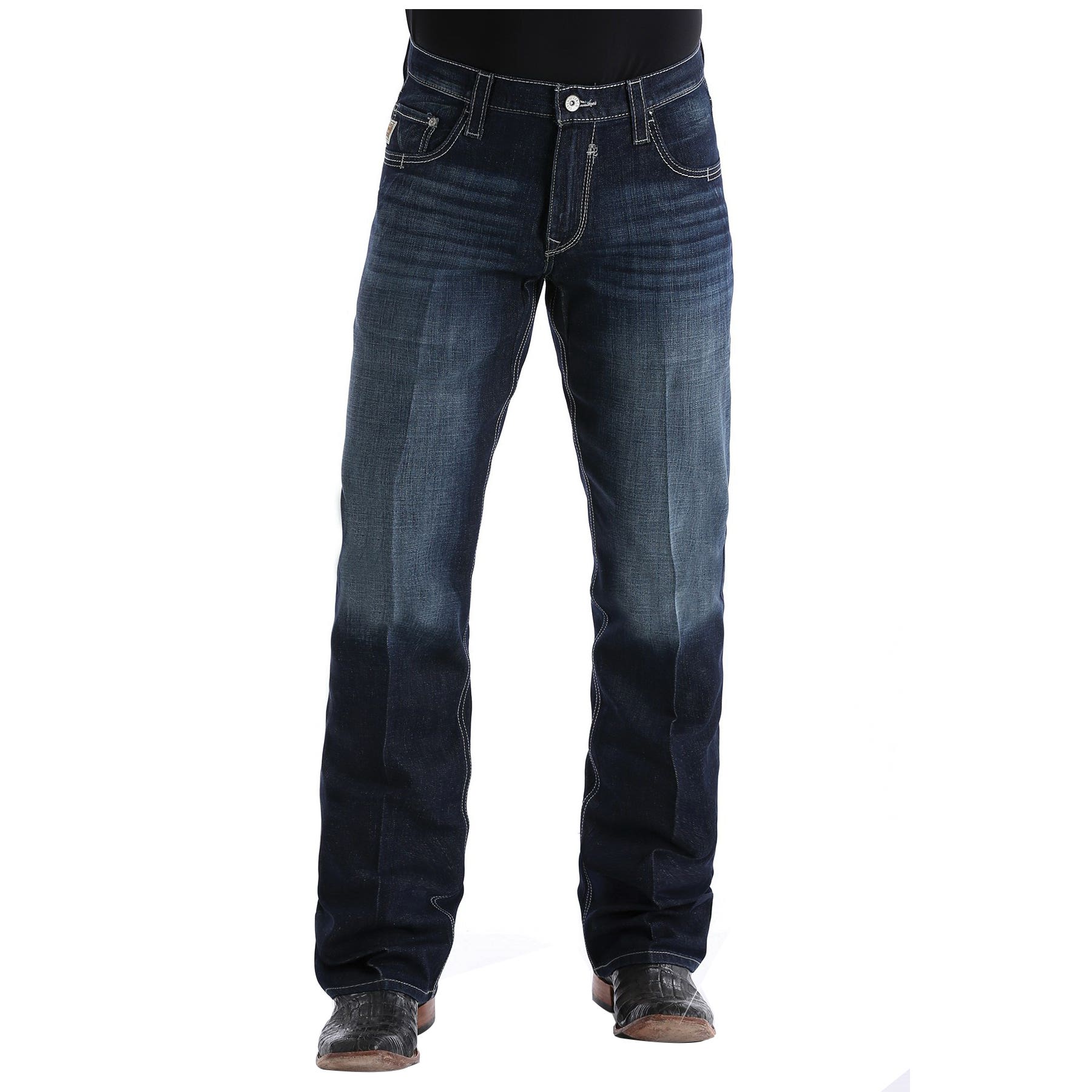Cinch CARTER 2.4 Series Jeans, 34 in, 36 in L, Dark Wash, Relaxed, Stretchable