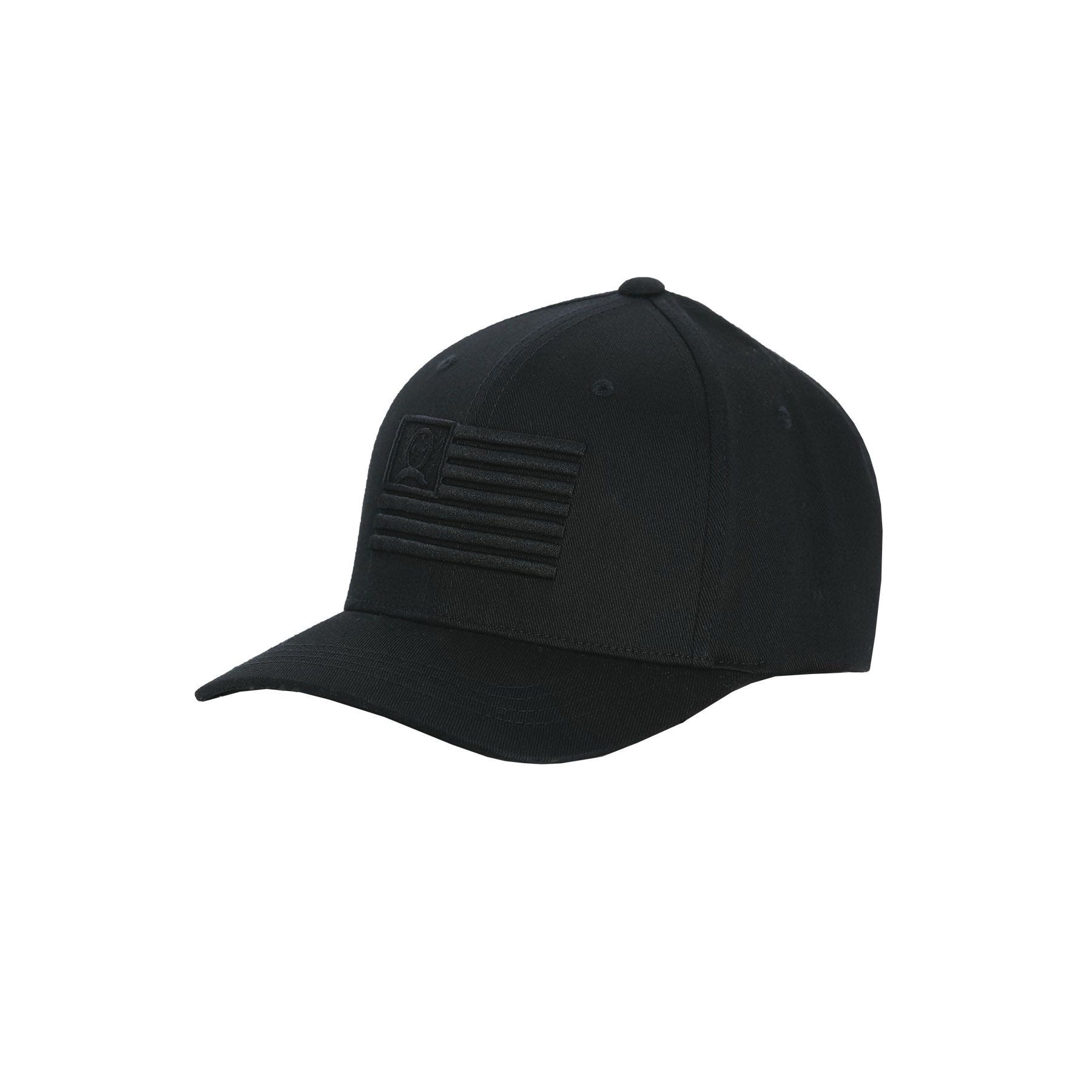 Cinch FLEXFIT Series Cap, 3D Flag Embroidery, Men's, S/M, Black