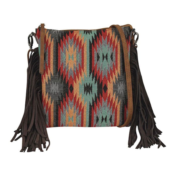 Justin Purse, Large, Women's, L, Jacquard Fringe North South, 1-Main Compartment, Strap, Zipper
