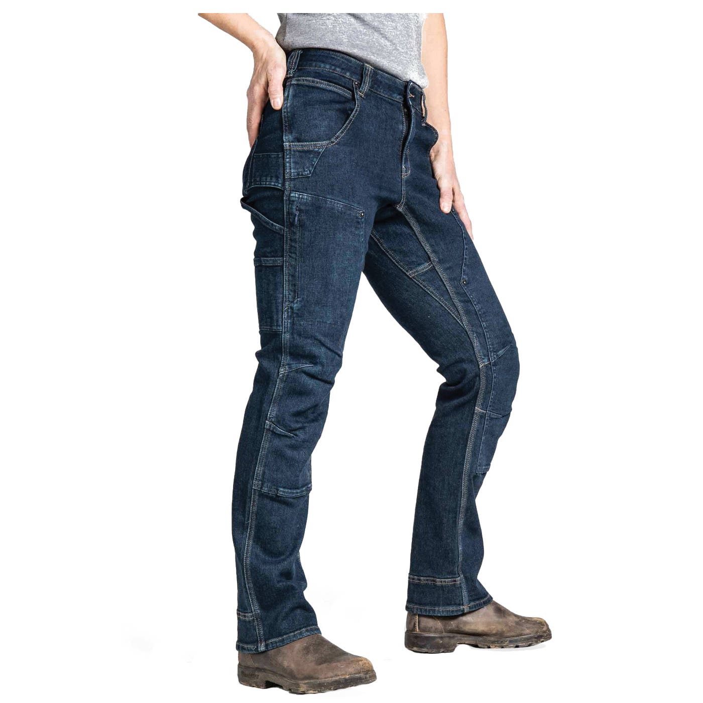 Dovetail Workwear Britt X Power Hemp Series Pants, 16, 33-1⁄2 to 37-3⁄4 in, 32 in L, Indigo, Straight