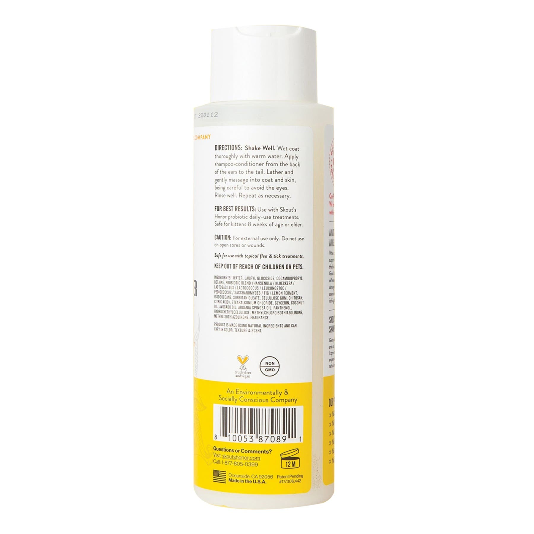 Skout's Shampoo and Conditioner, Liquid, Honeysuckle, 16 oz, Bottle