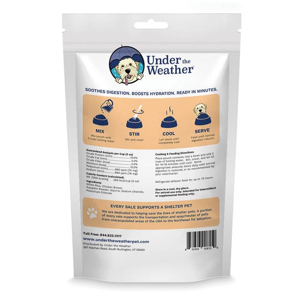 Under the Weather Dog Food, Freeze Dried, Chicken, Pumpkin, Rice, 6 oz