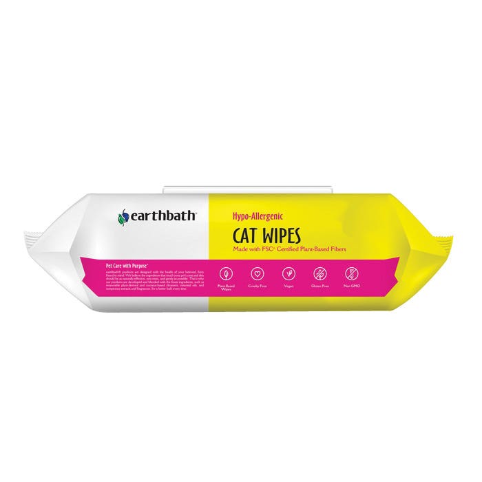 earthbath Hypoallergenic Wipes, Cat, Pouch