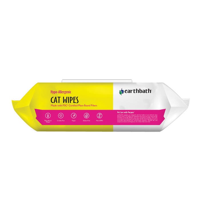 earthbath Hypoallergenic Wipes, Cat, Pouch