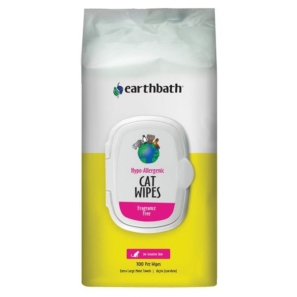 earthbath Hypoallergenic Wipes, Cat, Pouch
