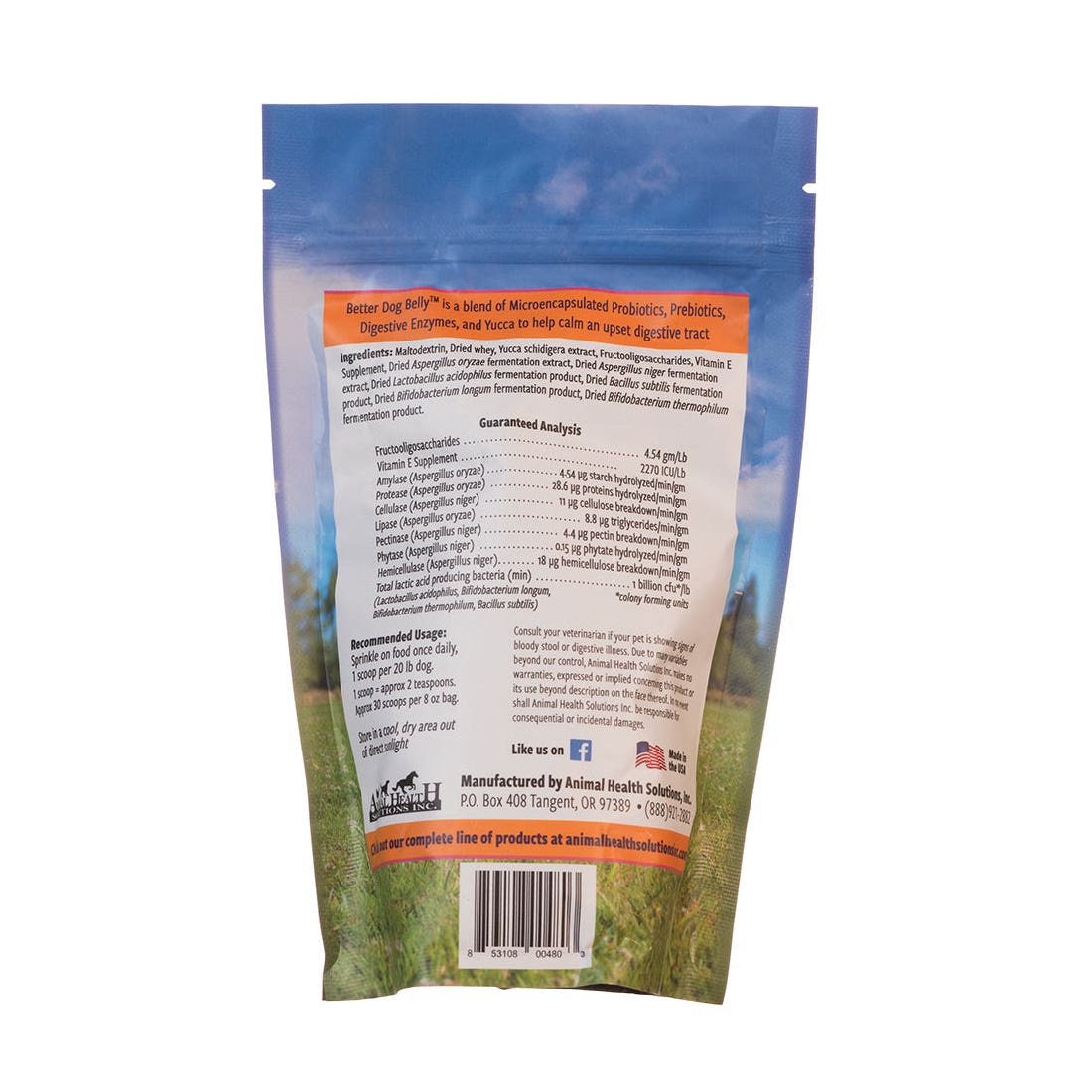 Animal Health Solutions Better Dog Belly 4803 Digestive Support Supplement, 8 oz, Bag