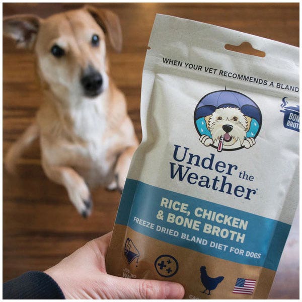 Under the Weather Dog Food, Freeze Dried, Bone Broth, Chicken, Rice, 6.5 oz
