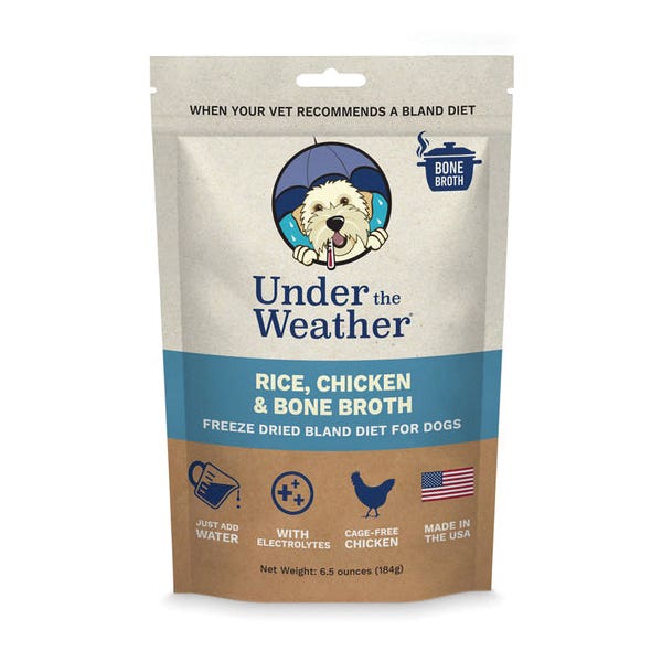 Under the Weather Dog Food, Freeze Dried, Bone Broth, Chicken, Rice, 6.5 oz