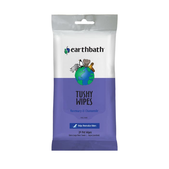 earthbath Tushy Wipes, Pouch, 100/PK