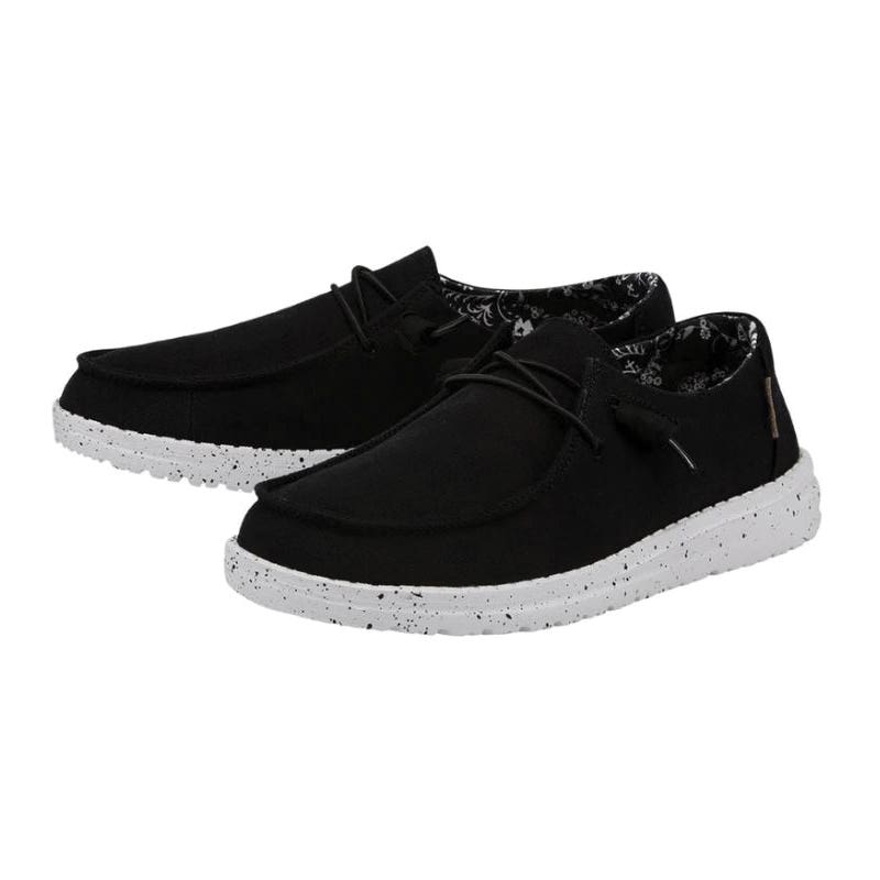 heydude Wendy Casual Shoes, 6, Black Odyssey, Cotton, Lace