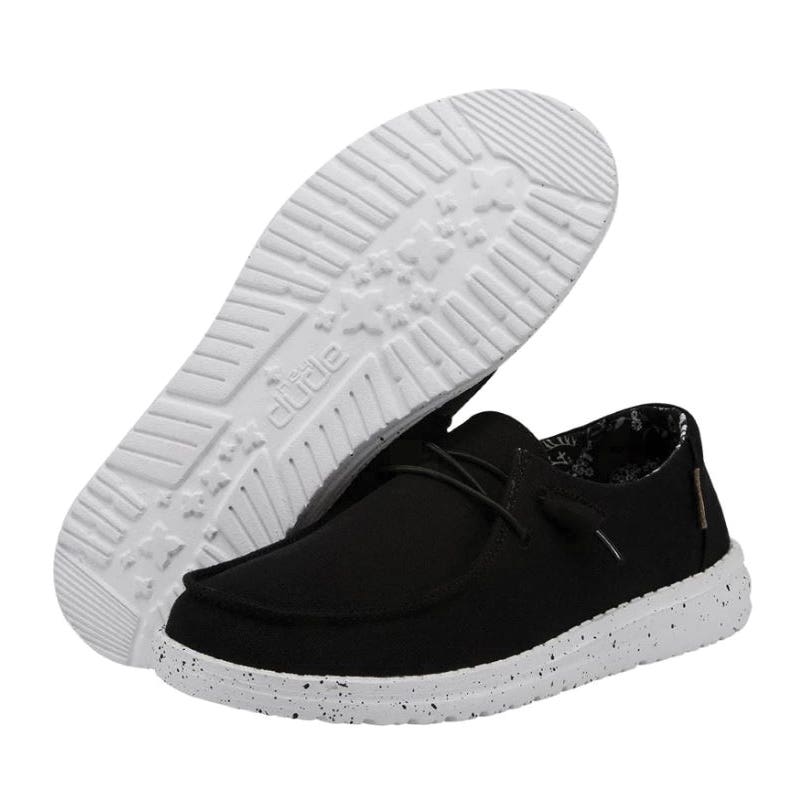 heydude Wendy Casual Shoes, 6, Black Odyssey, Cotton, Lace