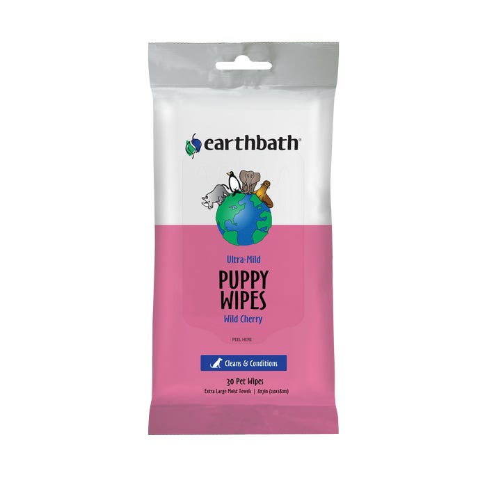 earthbath Puppy Wipes, Dog, Pouch, 100/PK