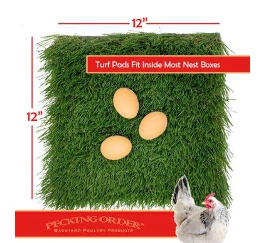 Pecking Order Reusable Nest Box Turf Pads 3 Pack