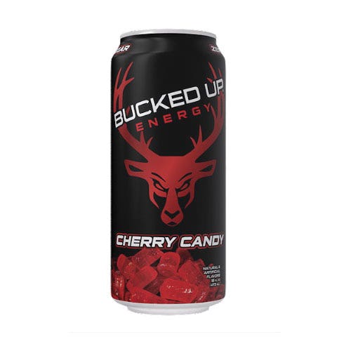 Bucked Up Energy Drink, Cherry Hard Candy, Can