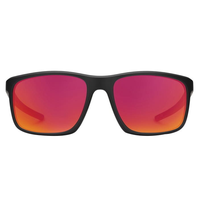 Suncloud Respek Series Sunglasses, Evolve, Rectangular, Grilamid, Matte Black, Polarized, Red Mirror Lens