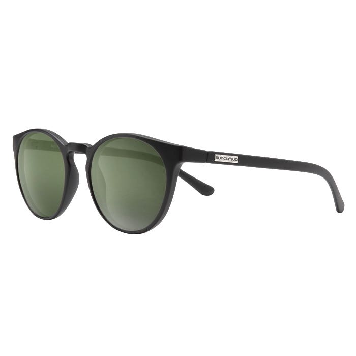 Suncloud Metric Series Sunglasses, Evolve, Plastic, Matte Black, Polarized, Gray Green Lens