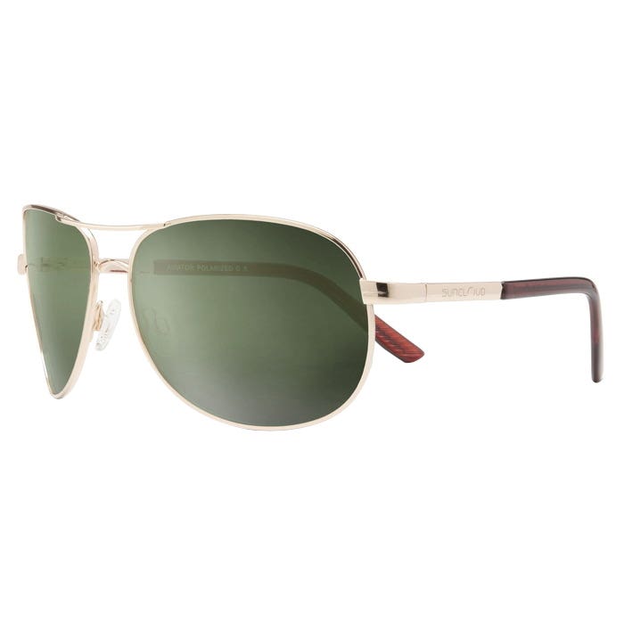 Suncloud Aviator Series Sunglasses, Gold, Polarized, Gray Green Lens