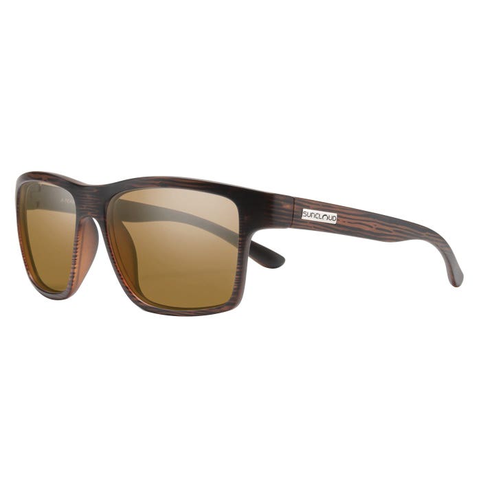 Suncloud A-Team Series Sunglasses, Evolve, Rectangular, Plastic, Burnished Brown, Polarized, Brown Lens