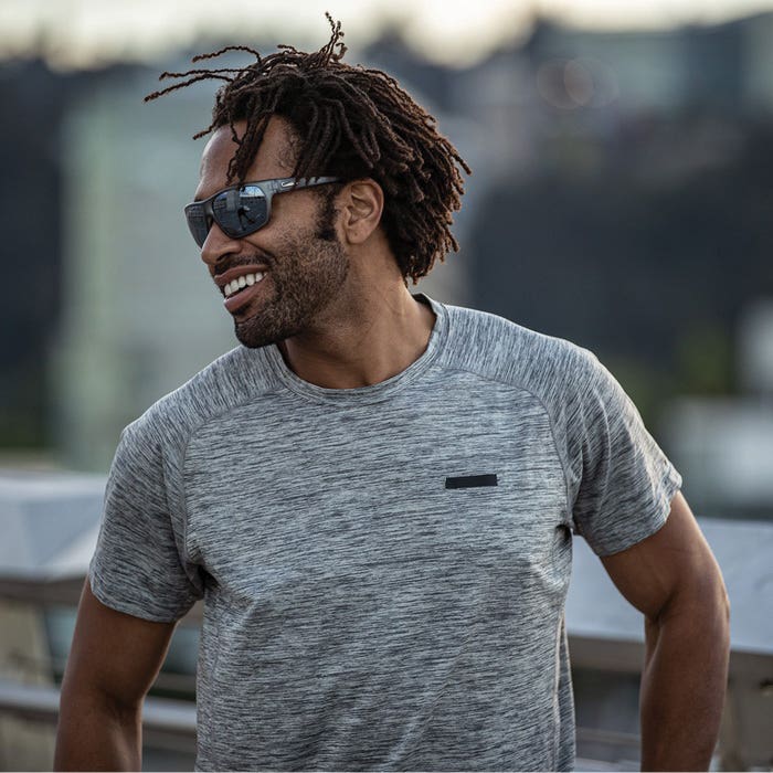 Suncloud Boone Series Sunglasses, Evolve, Plastic, Matte Silver Gray, Polarized, Silver Mirror Lens