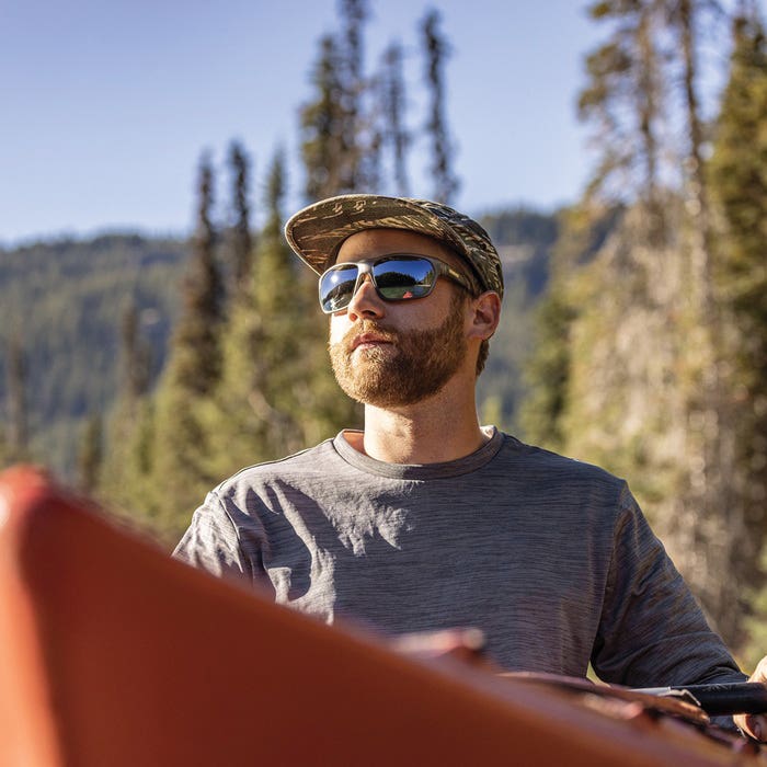 Suncloud Boone Series Sunglasses, Evolve, Plastic, Matte Silver Gray, Polarized, Silver Mirror Lens