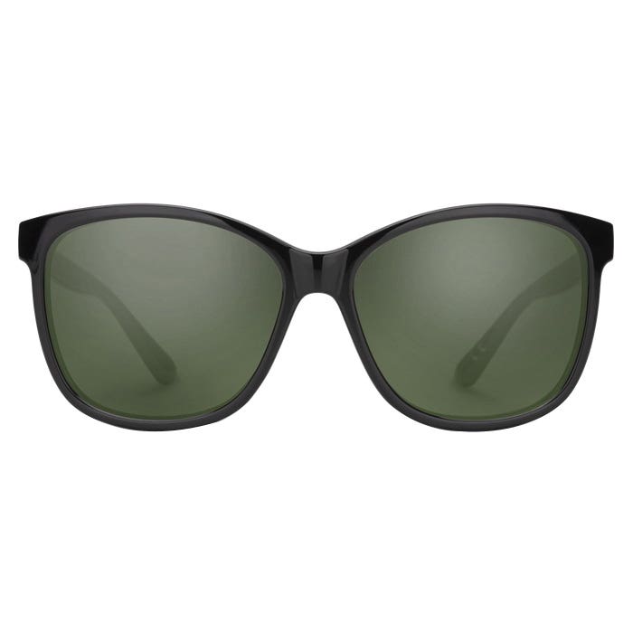 Suncloud Sashay Series Sunglasses, Evolve, Plastic, Black, Polarized, Gray Green Lens