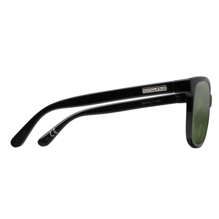 Suncloud Sashay Series Sunglasses, Evolve, Plastic, Black, Polarized, Gray Green Lens