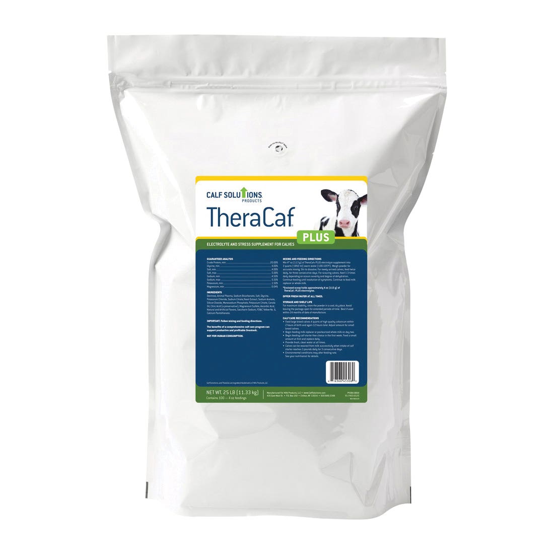 Calf Solutions TheraCaf 55-7453-0125 Electrolyte Supplement, Calf Lifestage, 25 lb, Bag