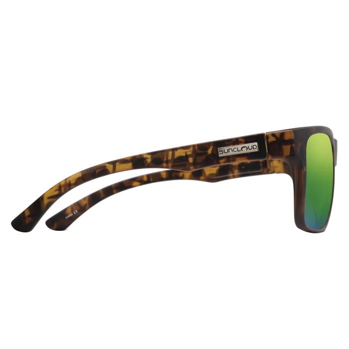 Suncloud Rambler Series Sunglasses, Evolve, Nylon, Matte Tortoise, Polarized, Green Mirror Lens