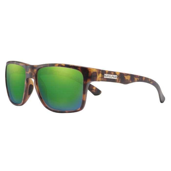 Suncloud Rambler Series Sunglasses, Evolve, Nylon, Matte Tortoise, Polarized, Green Mirror Lens