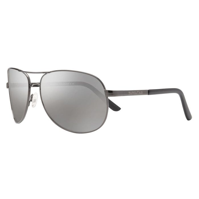 Suncloud Aviator Series Sunglasses, Gunmetal, Polarized, Silver Mirror Lens