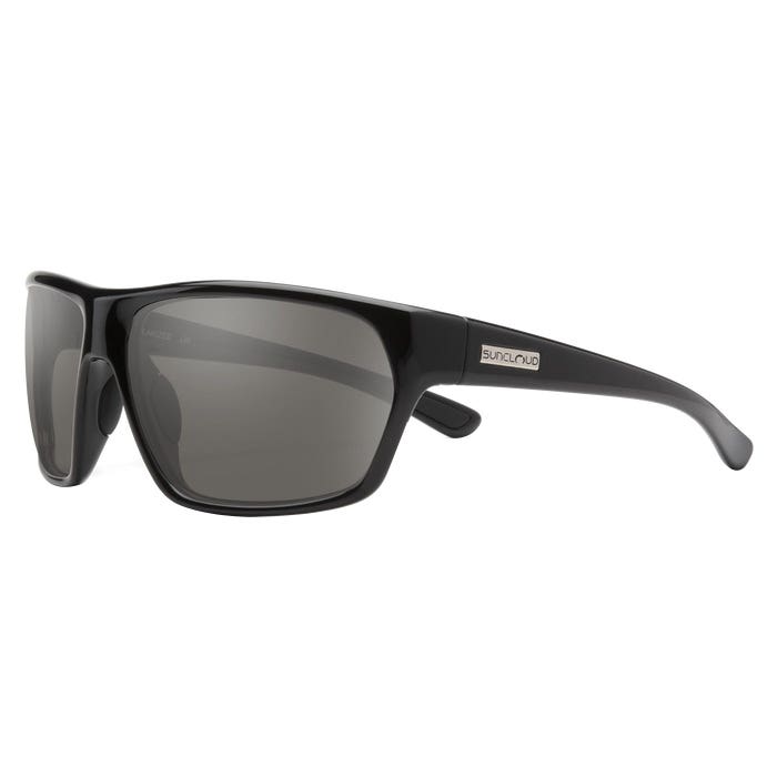 Suncloud Boone Series Sunglasses, Evolve, Plastic, Black, Polarized, Gray Lens