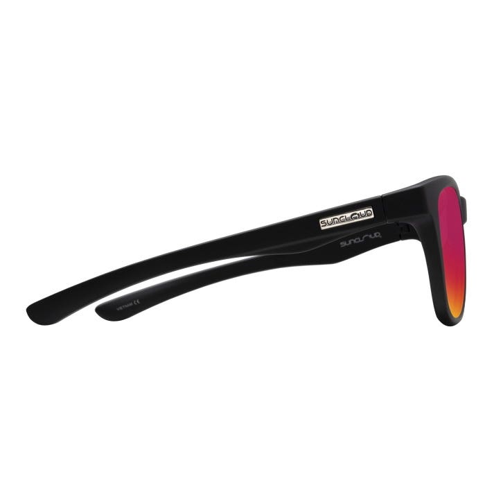 Suncloud Topsail Series Sunglasses, Evolve, Cat Eye, Matte Black, Polarized, Red Mirror Lens