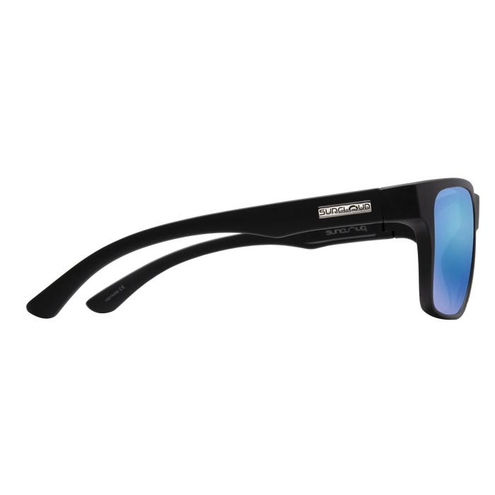 Suncloud Rambler Series Sunglasses, Evolve, Nylon, Matte Black, Polarized, Blue Mirror Lens
