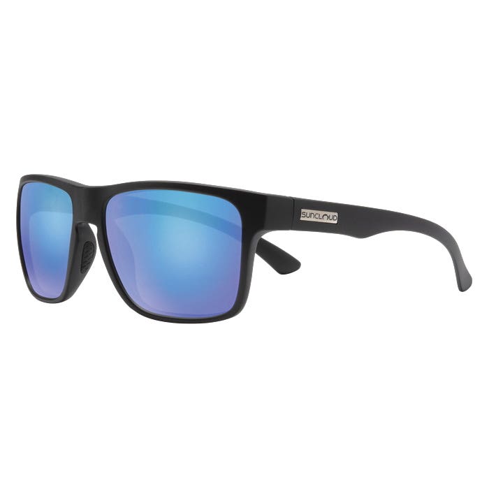 Suncloud Rambler Series Sunglasses, Evolve, Nylon, Matte Black, Polarized, Blue Mirror Lens