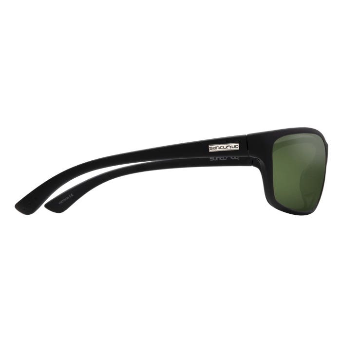 Suncloud Sentry Series Sunglasses, Evolve, Nylon, Matte Black, Polarized, Gray Green Lens