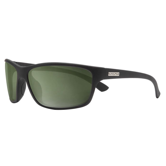 Suncloud Sentry Series Sunglasses, Evolve, Nylon, Matte Black, Polarized, Gray Green Lens